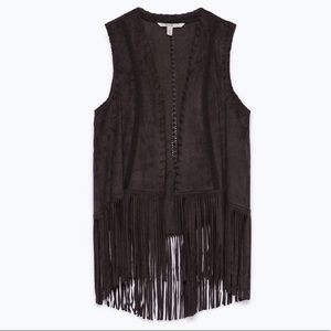 Zara Trafaluc Outerwear suede fringe vest